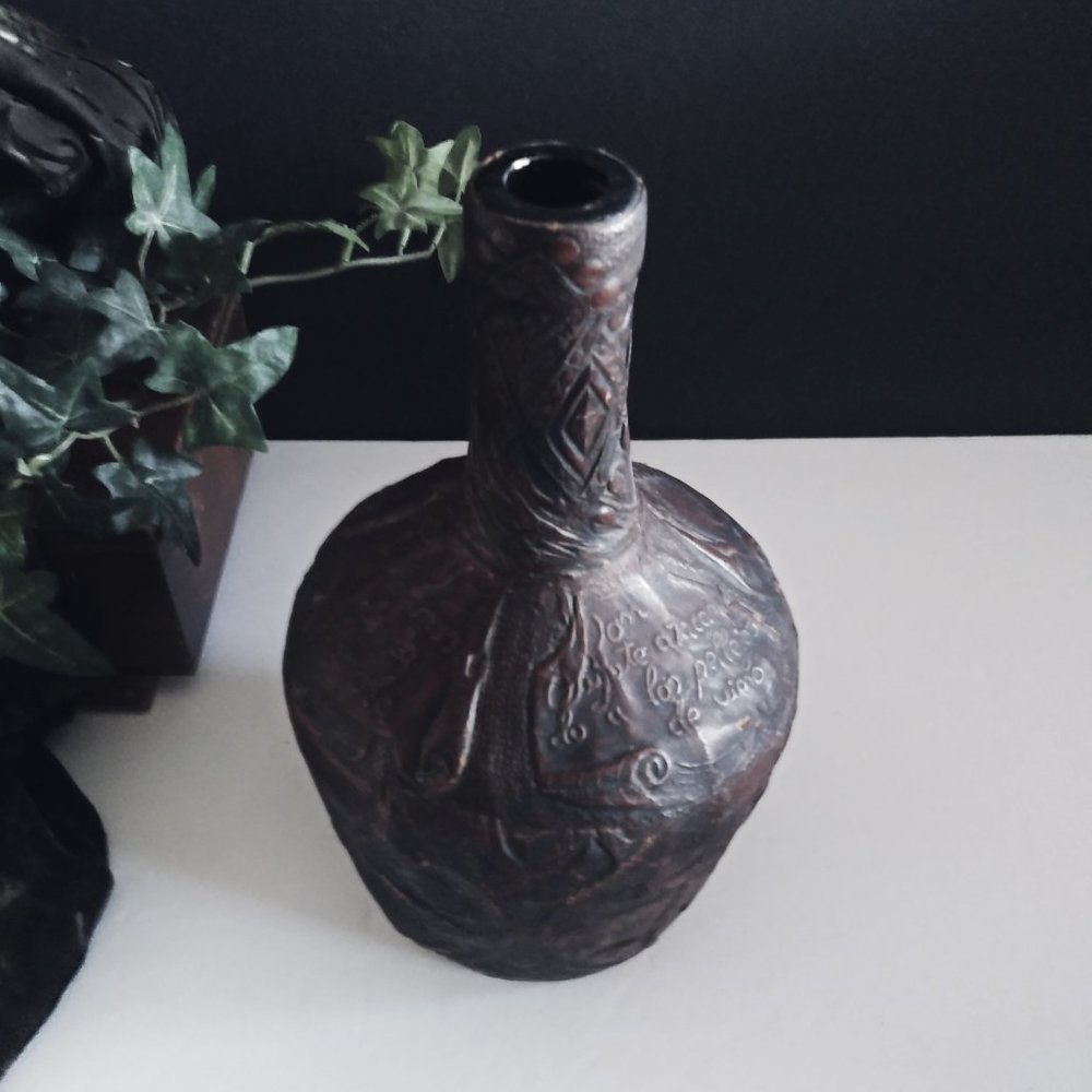 Don Quixote Leather Bottle Embossed Sancho - Picture 2 of 12